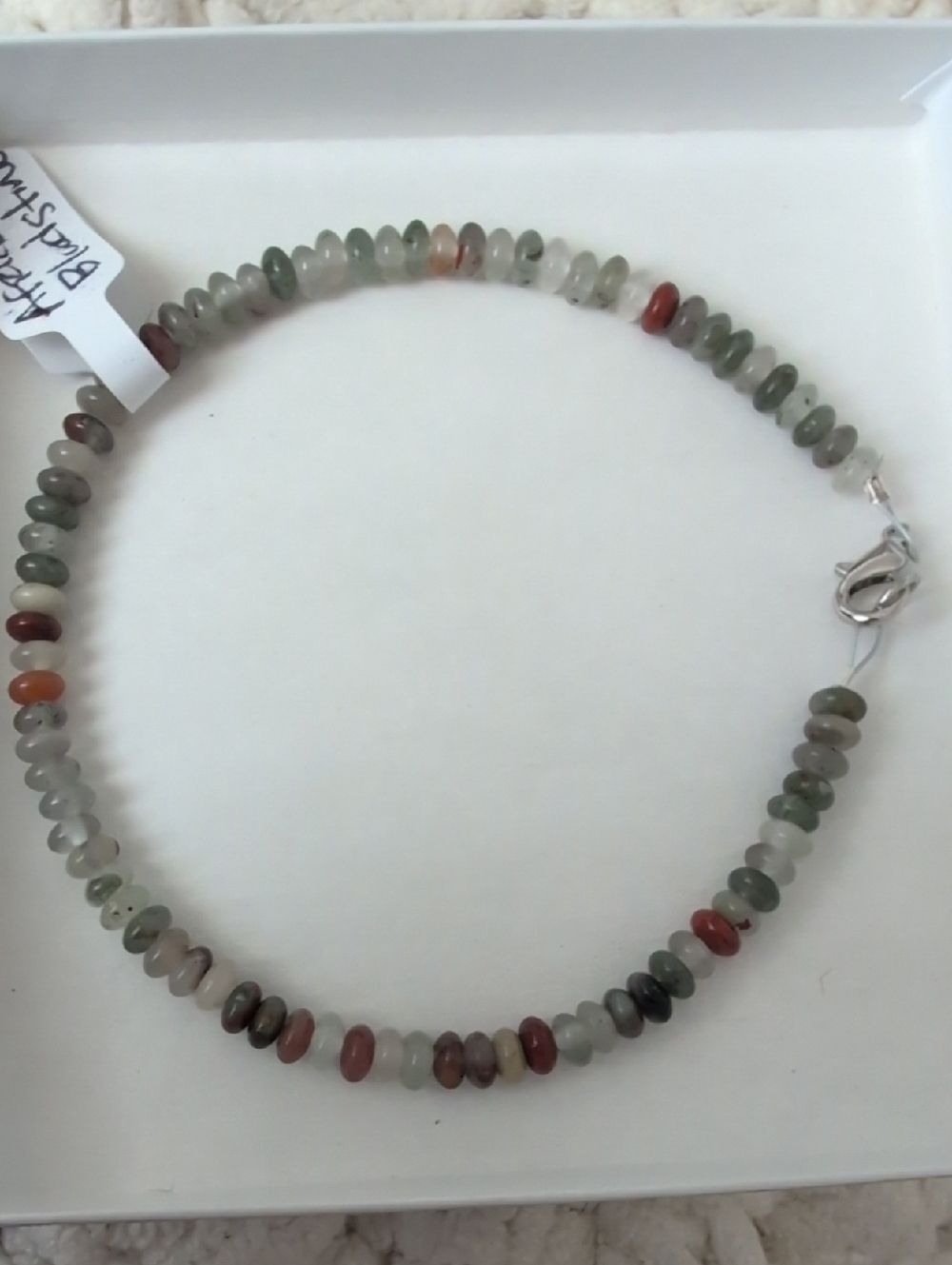 Handmade African Bloodstone Anklet